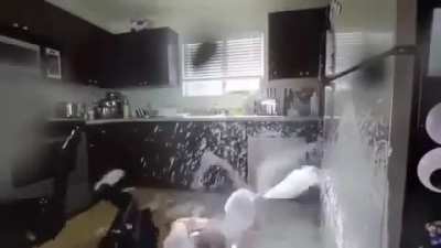 I don't know what you were trying to accomplish, but now you'll have an hour of kitchen cleanup.