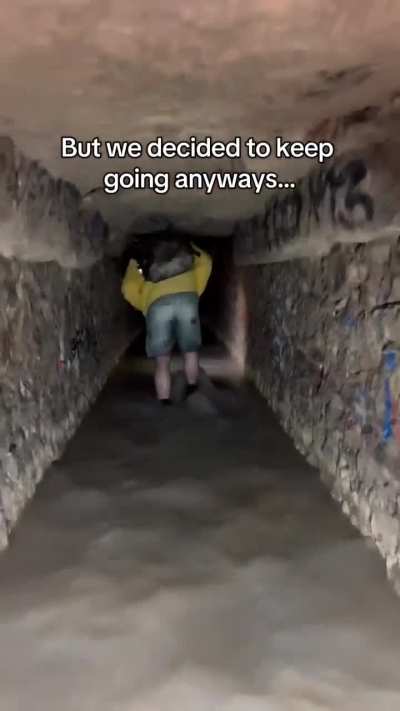 Group of people find hidden catacombs maze