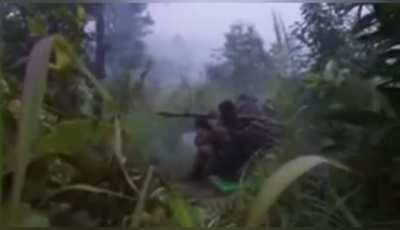 Intense P.L.A attack on Indian army base near India Mayanmar border, ( Date unknown ) Highest no. of RPG rounds fired in quick succession ever posted in r/Combat footage