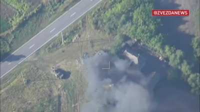 Continuation of the previously posted video with a downed tank in the Kursk region.