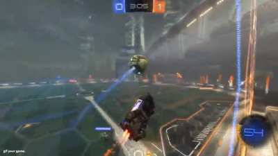 Crazy midair double bump!