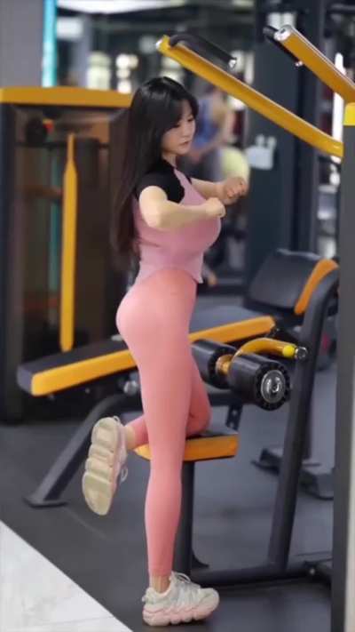 Think she needs a spotter?