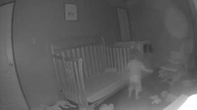 First night getting our toddler to sleep without the fourth side of his crib, he didn't get hurt just took a tumble out of bed, and was able to put himself back to bed without any trouble. We are definitely getting a mesh rail to put on that side to reduc