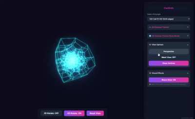 I made a free tool to explore the 6 Sacred Platonic Solids of the 4th Dimension (including the mysterious 24-cell that exists ONLY in 4D)
