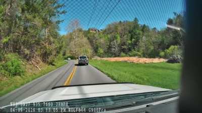 Better video of dude passing on blind curve [oc]