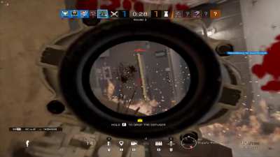 An impulsed flashbang ends the round!