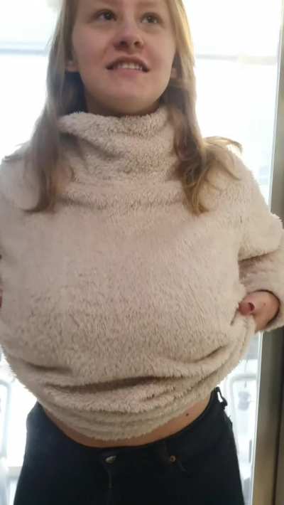 #TittyDrop Elevator up and my big boobs drop.... heh
