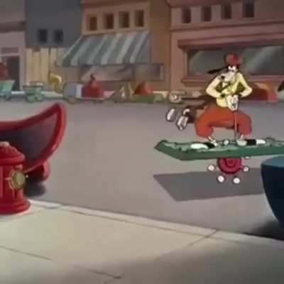 Goofy playing with a golf club