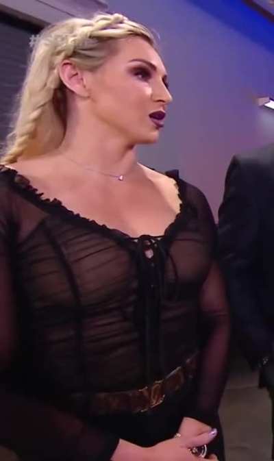 The Queen in a see-through shirt