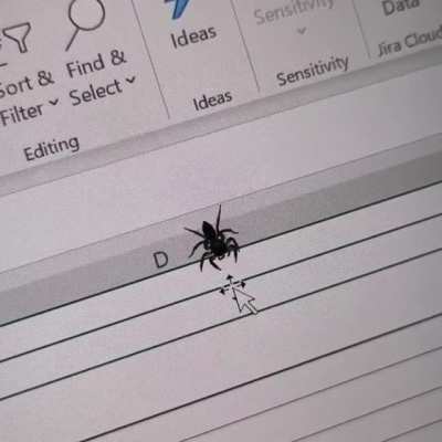 Jumping Spidey landed on my screen and met the cursor