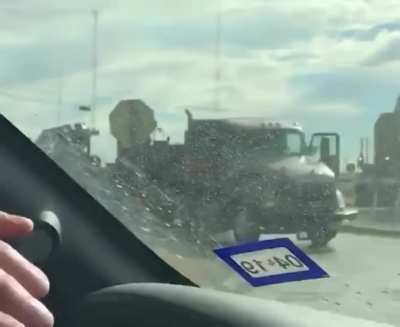 Truck Stuck in Railway Tracks Gets Hit by Incoming Train