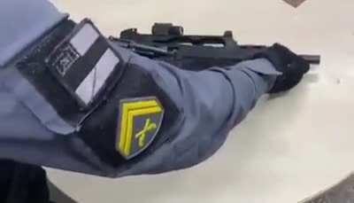 .38 revolver hiding inside a G36 shell seized by Brazilian police