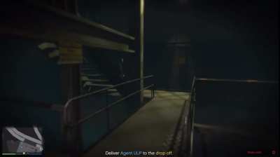He’s walking down the stairs
