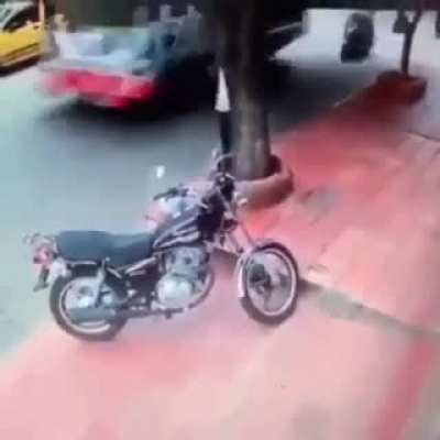 Stealing a motorbike.