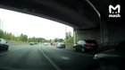 Road Rage. Flare gun in the neck