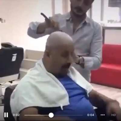 Don't scare a man with a blade to your head.