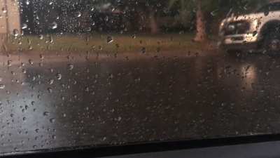 It’s dry as hell here, so when it finally rained I went out to sit in my car and listen for a while.