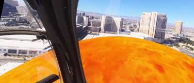 trying to land on the apex of the las vegas sphere when it was rotating like a sun sized bowling ball was not easy...but when it switched to the earth, i safely landed in the artic