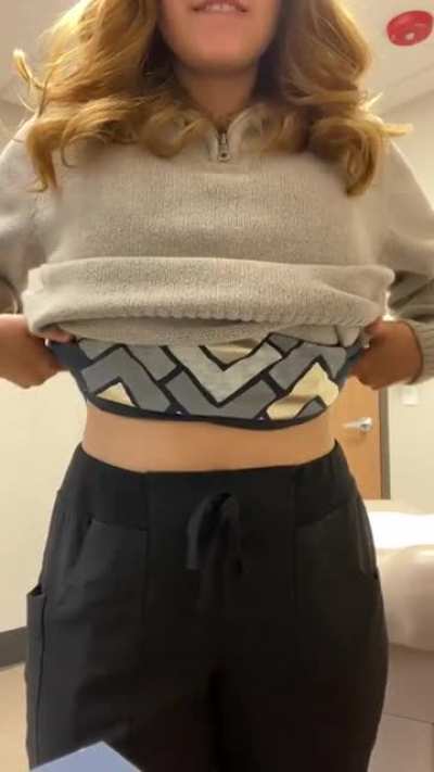 I love being an internet whore and showing off my tits, especially at work!