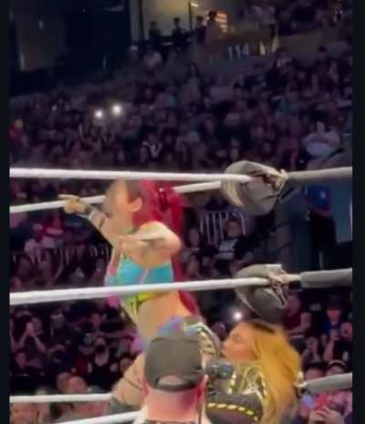 Rhea Ripley and Iyo Sky take turns giving Nia Jax stinkfaces
