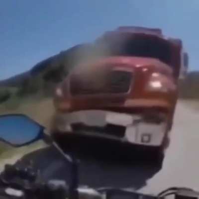 Driving on a road.