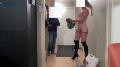 I sold him a t-shirt and I think my dress slipped a little.