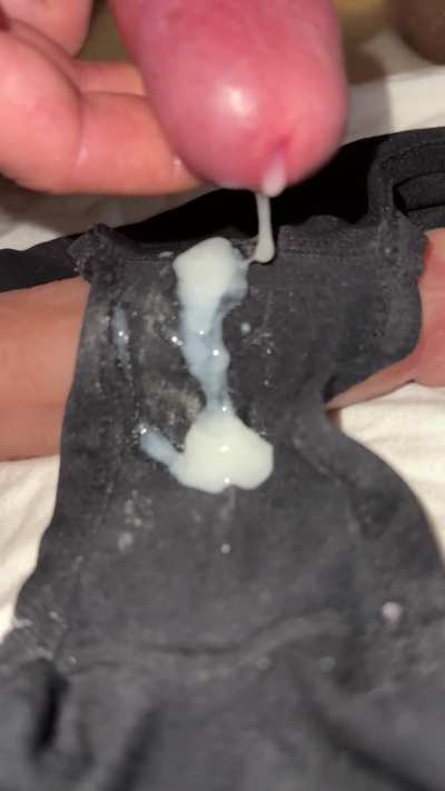 Her used panties, your cock, my ruined cumshot.