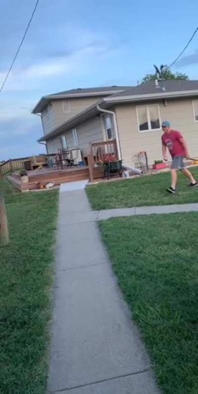 Trying to jump on a horse from the back