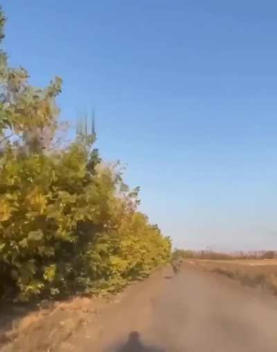 First person view of Russian soldiers on motorbikes nearly dying in Ukraine