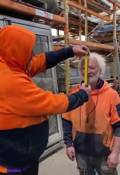 Just going to measure you alright.