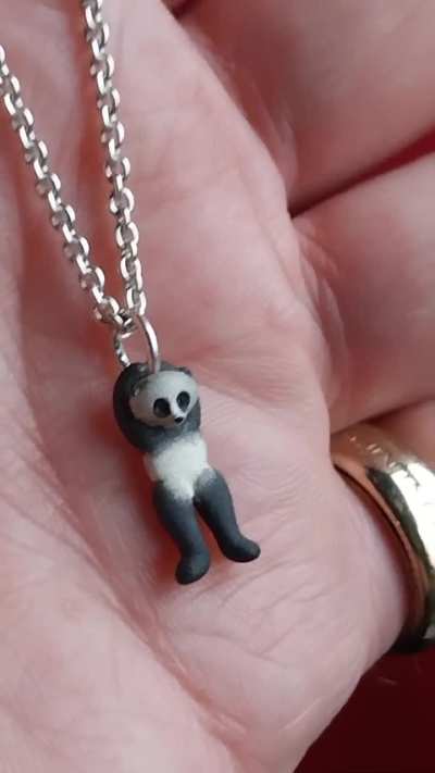 Sterling silver Panda bear charm bracelet made by me