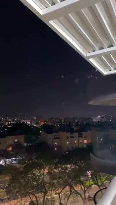 Iron Dome intercepting several rockets over Ashkelon, Israel just now (5/10/2021)