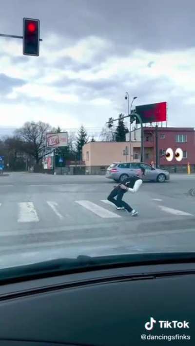 He is not on skates