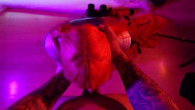 Using Her Pigtails as Handles