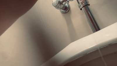 My hairy wife makes a cute cupie curl when she pees