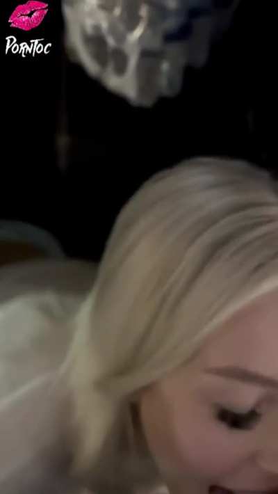 Anyone know this hot blonde sucking a bbc in the parking lot?