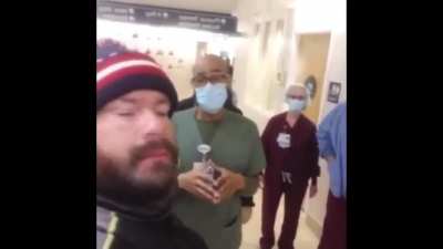 Anti masker invades hospital bc he’s bored I guess