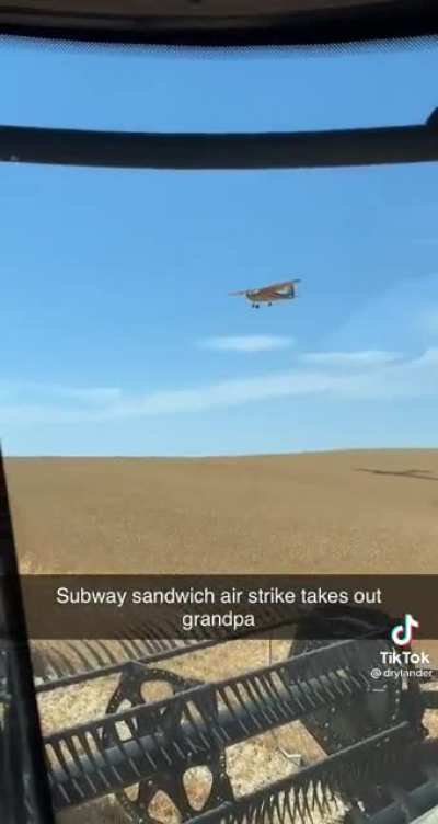 Subway sandwich airsrike takes out grandpa