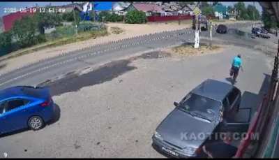 Military Truck Driver Causes Close Call