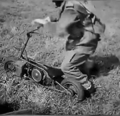 The Welbike - a British motorcycle fitted in an air drop canister for use during WWII.