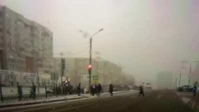 Those pedestrians are so lucky !!