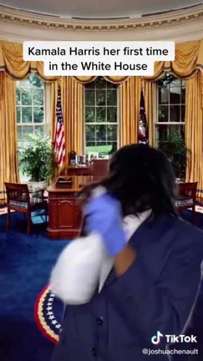 Kamala Harris her first time in the White House