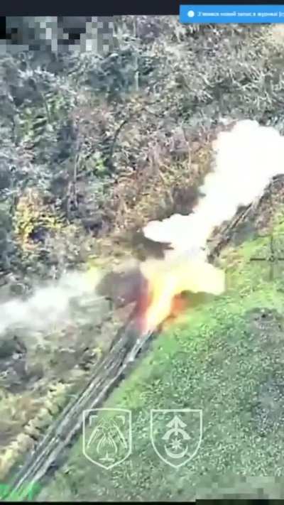 Ukrainian military from the 31st Mechanized Brigade struck a Russian 220-mm MLRS Uragan