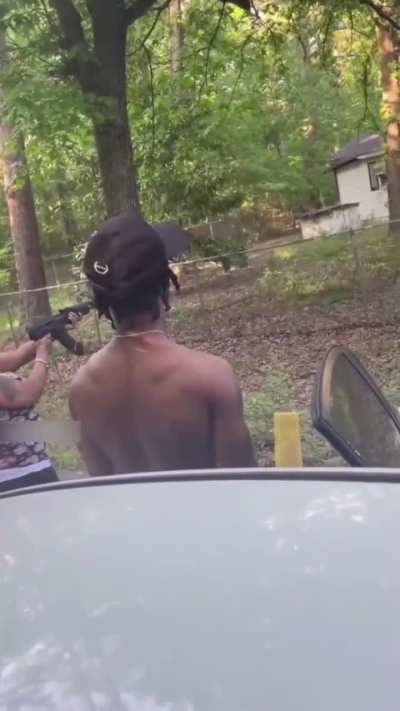 Guy is attacked by spent casing