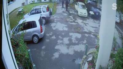 CCTV from the front door of the Al Noor mosque shows the first AOS team leaving after clearing the building. Police re-entered the mosque with St John paramedics nine minutes later.