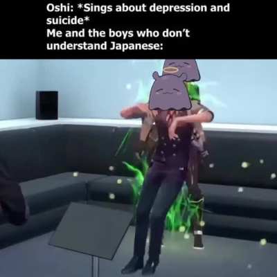When Oshi Sings About Depression but it's Roberu and Oga dancing