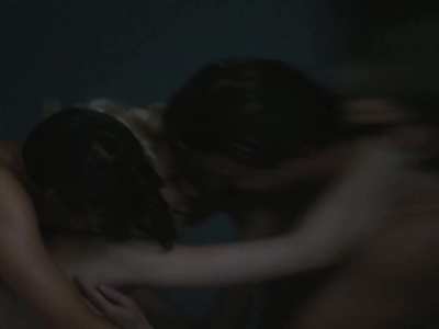 Ana De Armas moaning in a nude threesome scene from Blonde(2022)