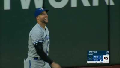 [Highlight] [Highlight] Sportsnet shows that the Blue Jays have had more 4-man outfielder shifts than every other MLB team combined in 2022 and the same shift immediately pays off with center fielder George Springer making an incredible play in left field