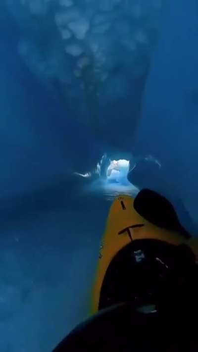 🔥 A guy kayaking down an ice river