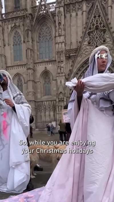 Pro‑Palestine protest was held outside the U.K parliament on Christmas Day, where demonstrators carried a figure of the baby Jesus to draw attention to the war in Gaza and the wider Israeli occupation, stressing that there could be “no celebration of Chri